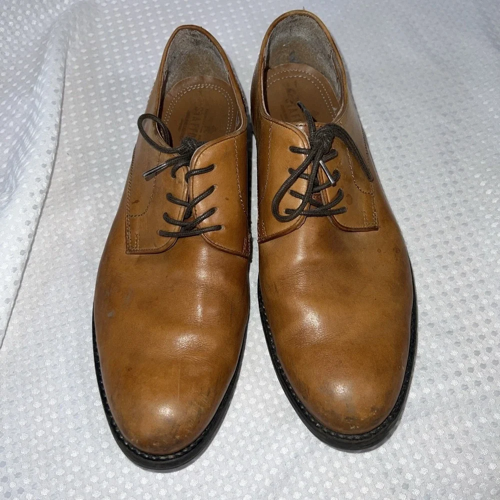Stafford Men's Leather Oxford Dress Shoes Size‎ 9.5M Brown Cap-Toe 014-1087
